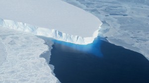 A photograph of Thwaites glacier in West Antarctica taken by NASA’s Operation IceBridge. A new study finds a rapidly melting section of the West Antarctic Ice Sheet appears to be in an irreversible state of decline, with nothing to stop the glaciers in this area from melting into the sea. Credit: NASA