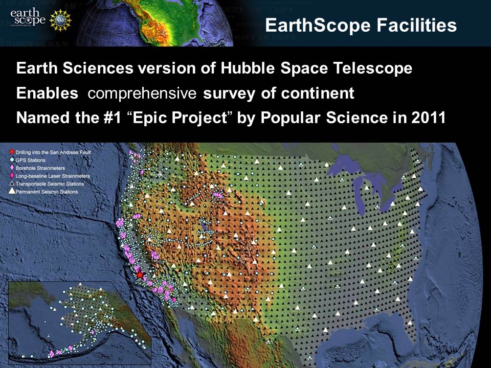EarthScope infrastructure across the United States. Credit: Jeffrey Freymueller  