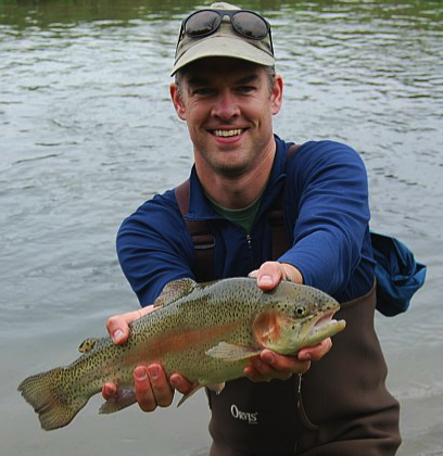 The author, fishing on the Big Green River in Southwest Wisconsin’s Driftless Area